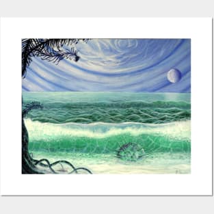 Alien planet seashore Posters and Art